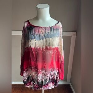 Annalee + Hope Pink and Gray Women's Blouse Size Medium